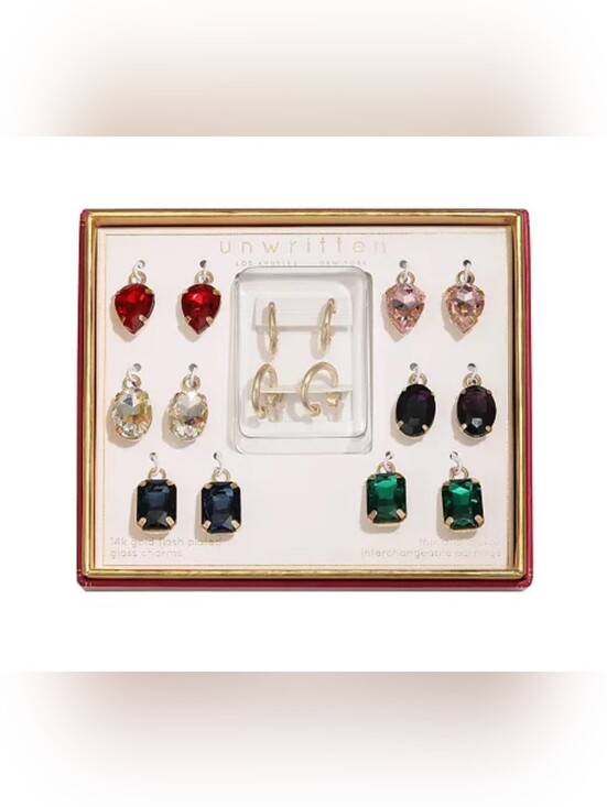 Unwritten Jewelry - UnwrittenMulti-Color Glass Mix and Match Hoop Earring Set